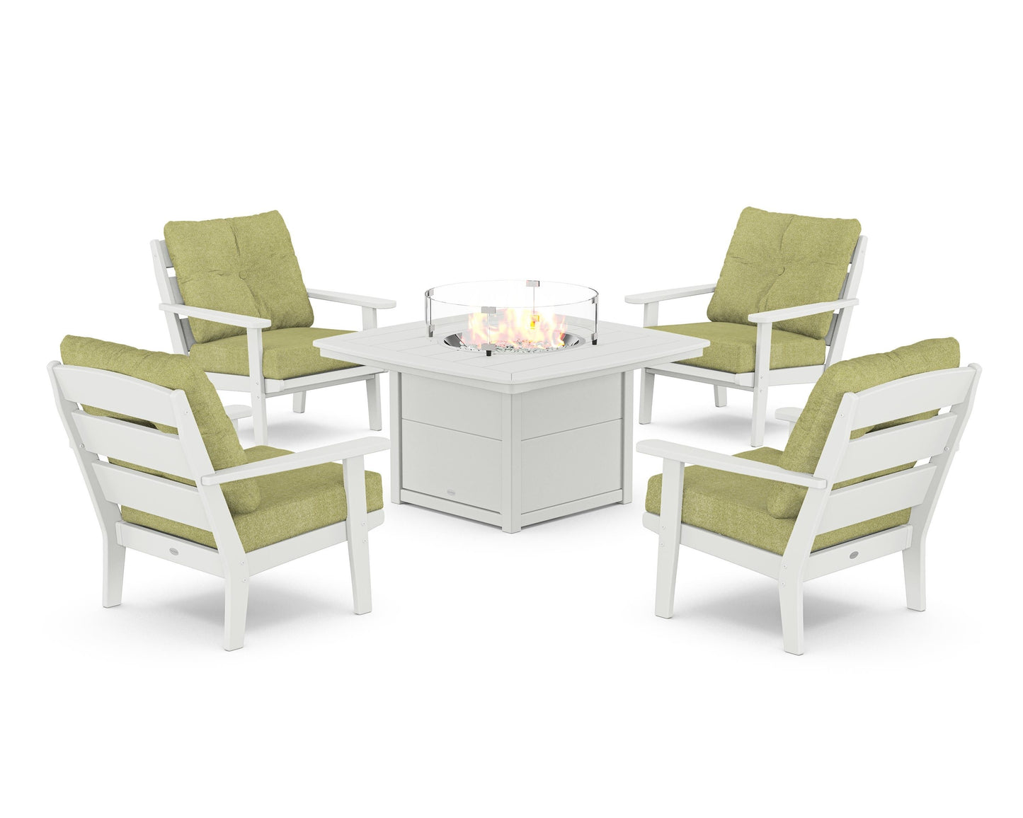 Lakeside 5-Piece Deep Seating Set with Nautical Fire Pit Table