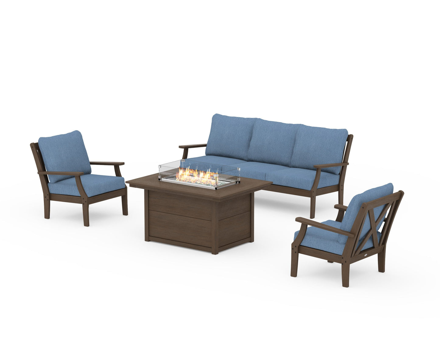 Braxton Deep Seating Fire Pit Table Set