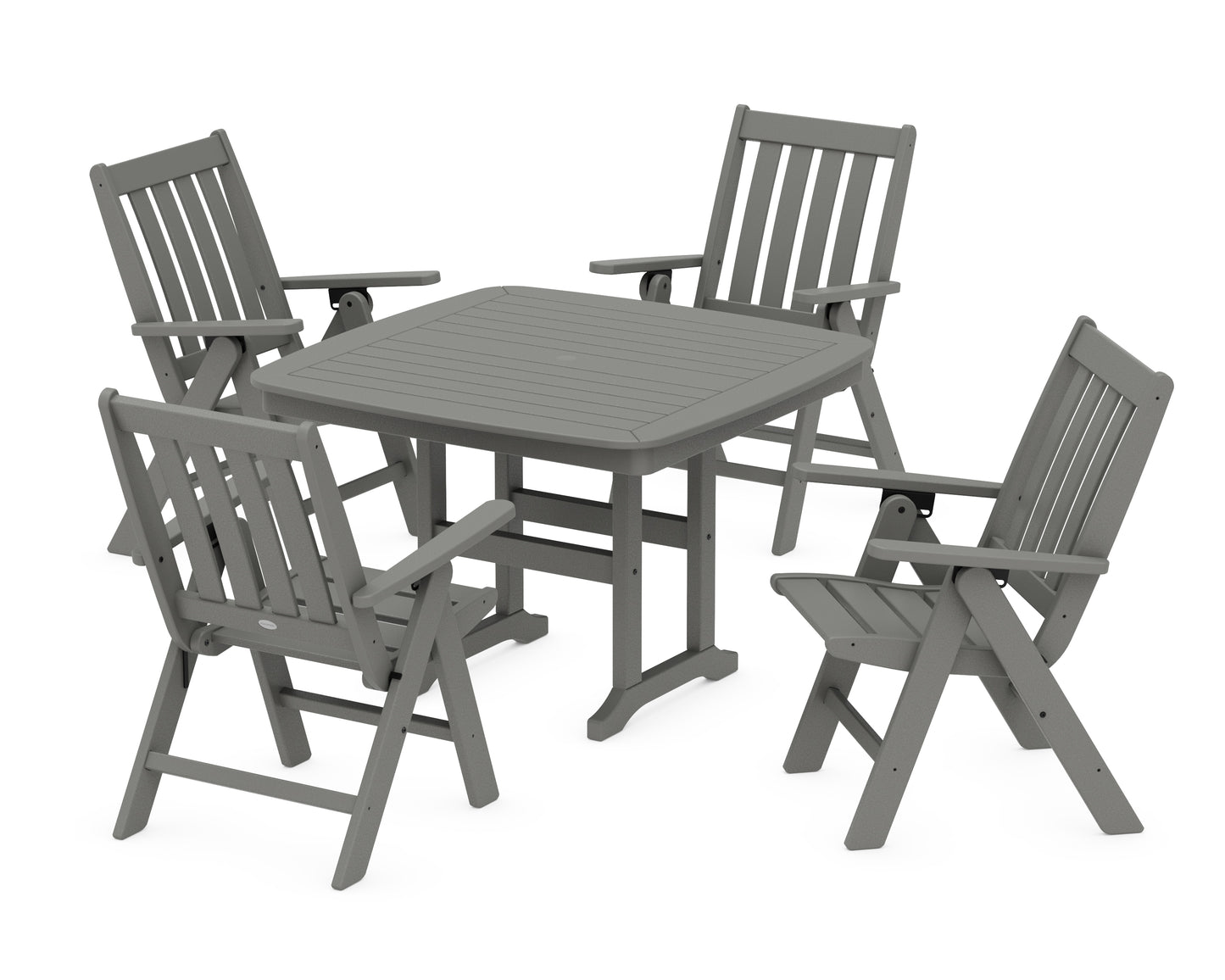 Vineyard Folding Chair 5-Piece Dining Set