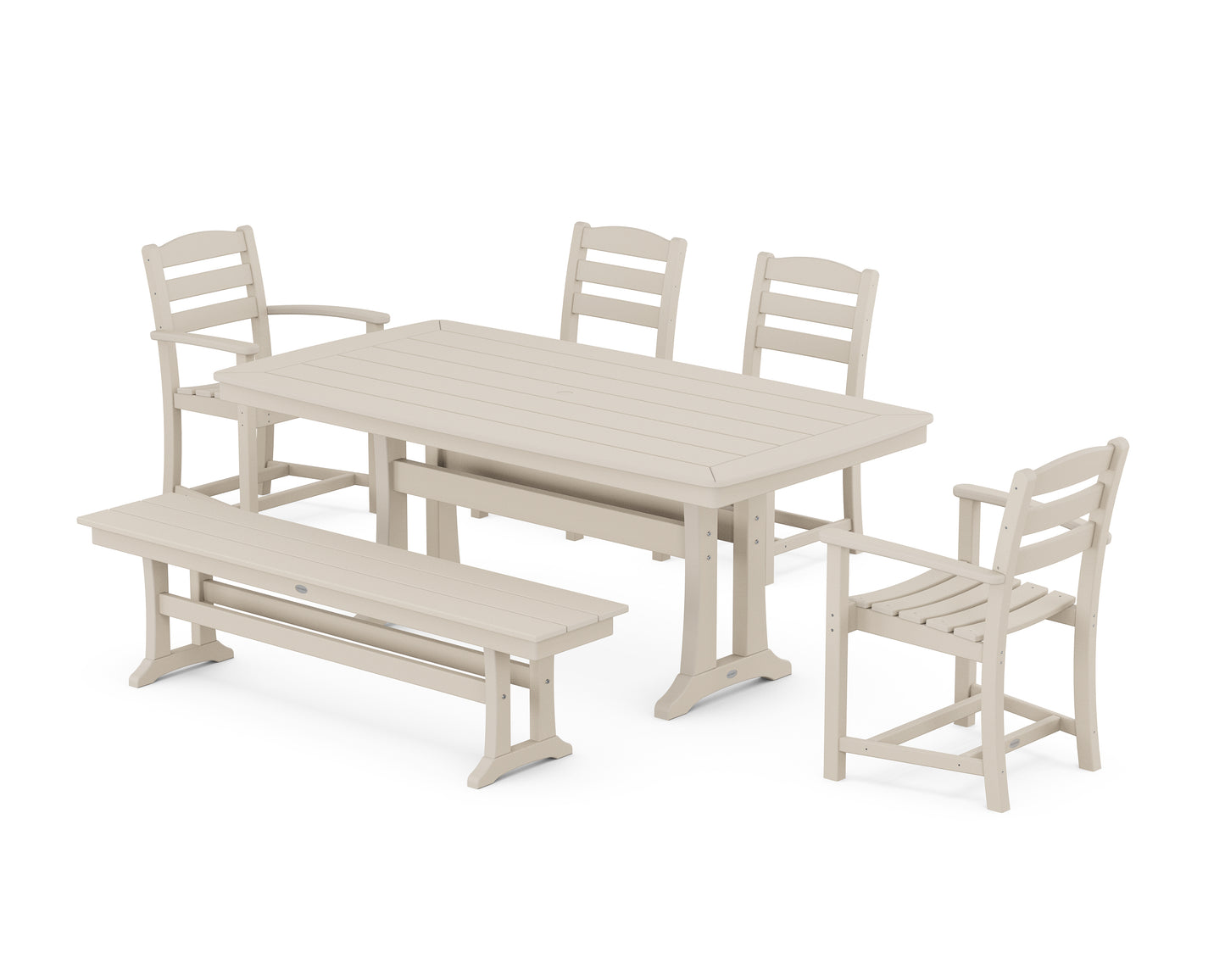 La Casa Cafe 6-Piece Dining Set with Trestle Legs