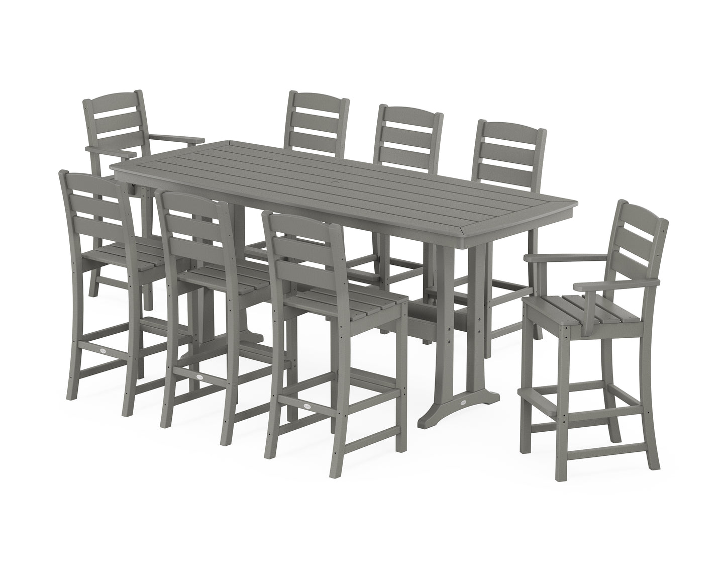 Lakeside 9-Piece Bar Set with Trestle Legs