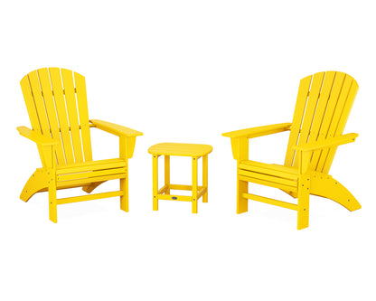 Nautical 3-Piece Curveback Adirondack Set