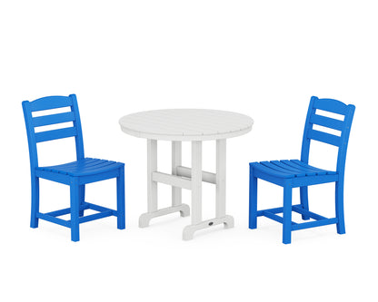 La Casa Cafe Side Chair 3-Piece Round Dining Set