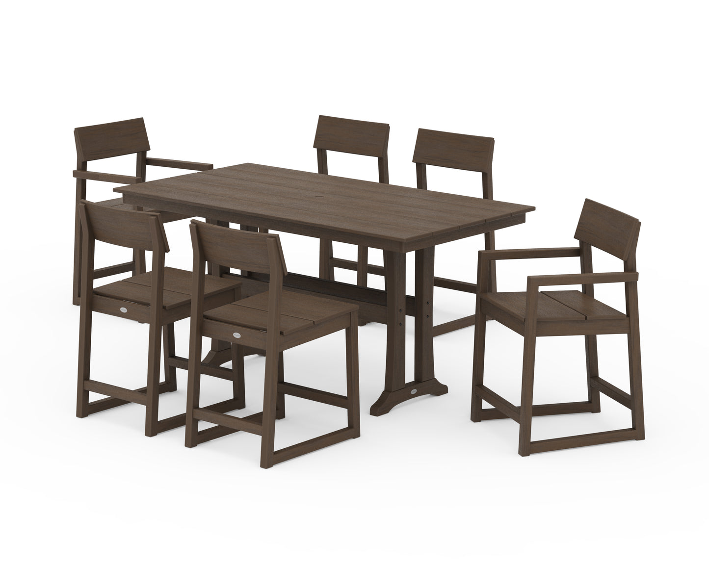 EDGE 7-Piece Farmhouse Counter Set with Trestle Legs