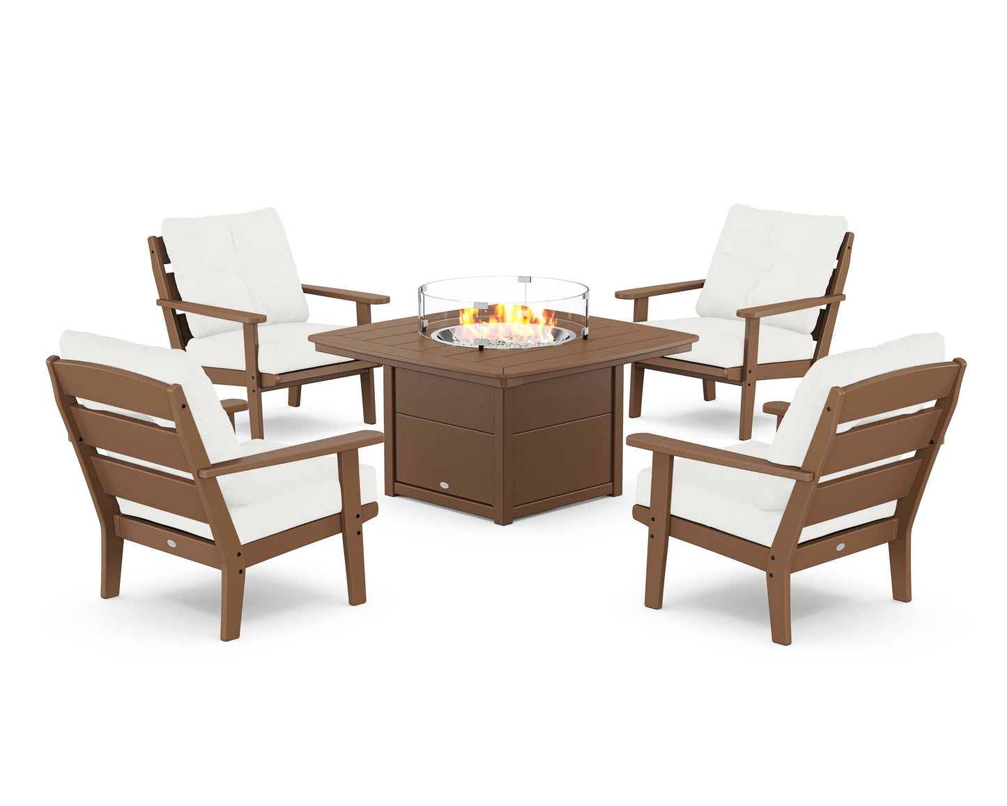 Lakeside 5-Piece Deep Seating Set with Nautical Fire Pit Table