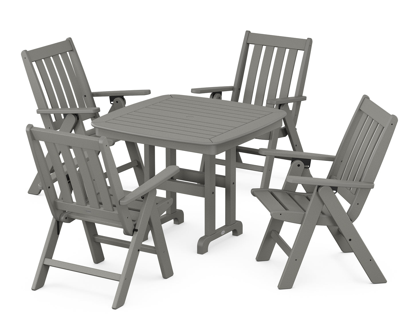 Vineyard Folding Chair 5-Piece Dining Set