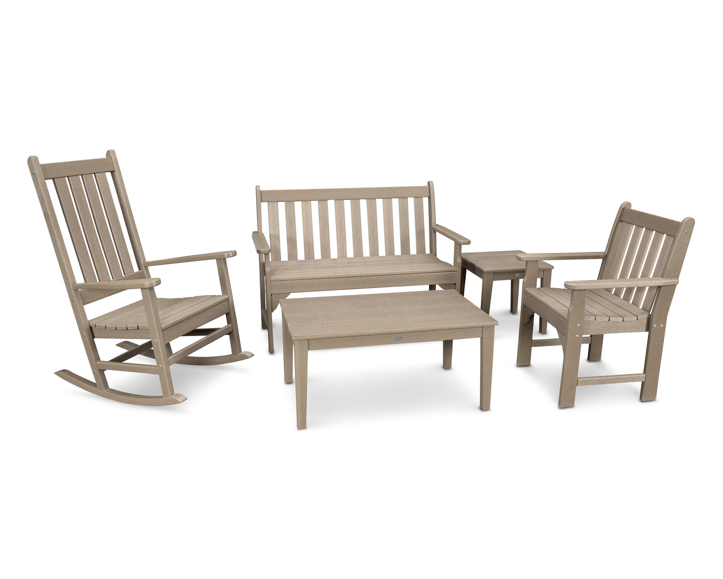 Vineyard 5-Piece Bench & Rocking Chair Set