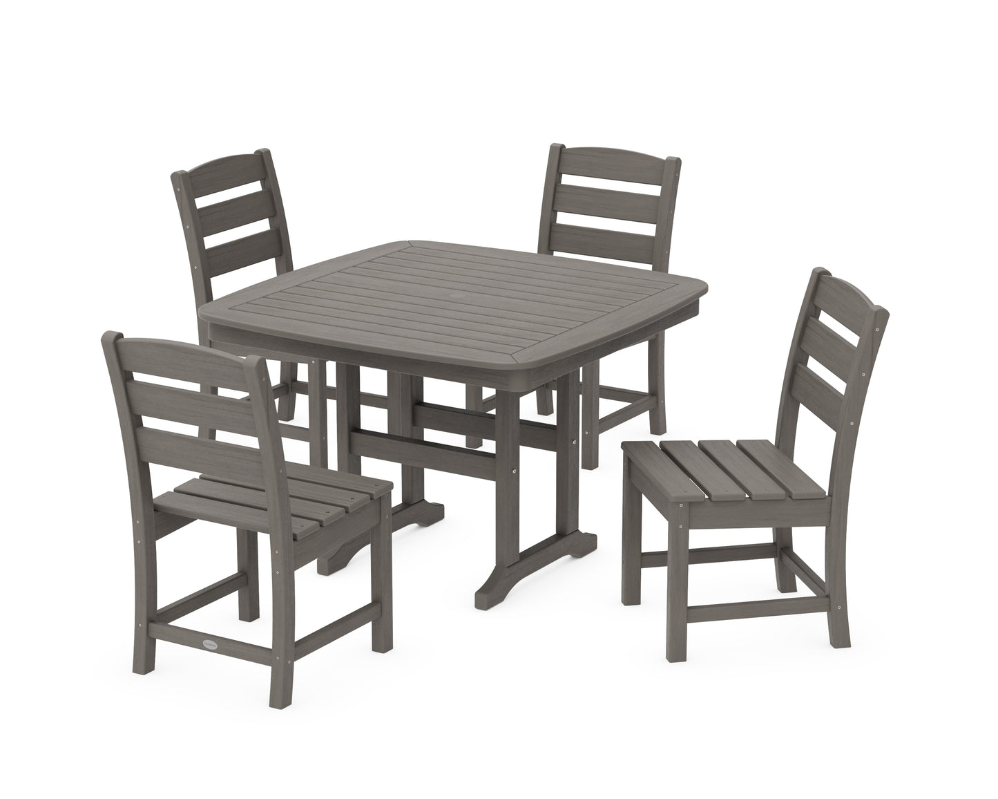 Lakeside Side Chair 5-Piece Dining Set with Trestle Legs