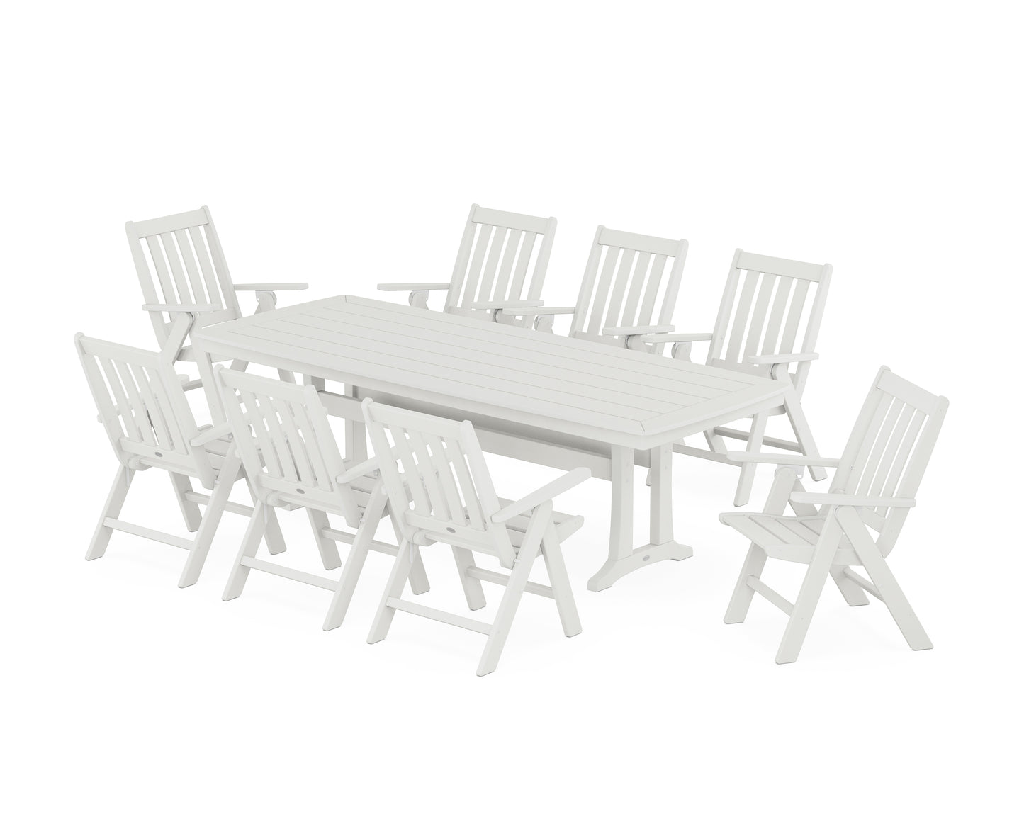 Vineyard Folding 9-Piece Dining Set with Trestle Legs