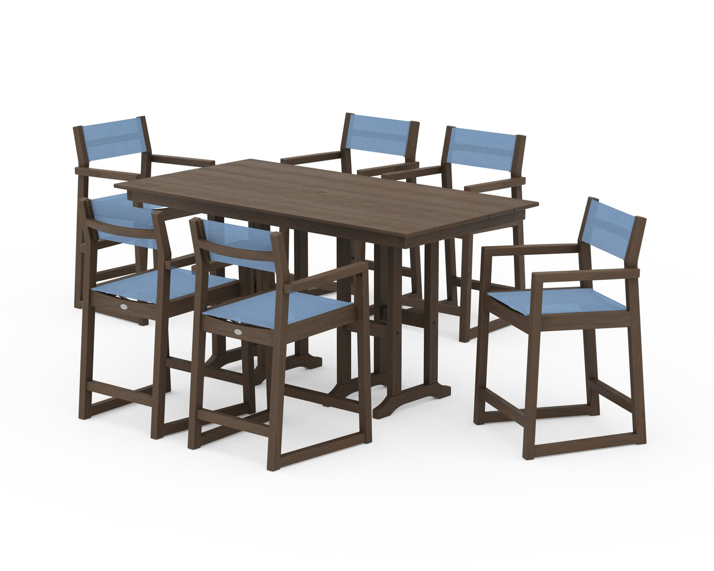 EDGE Sling Arm Chair 7-Piece Farmhouse Counter Set