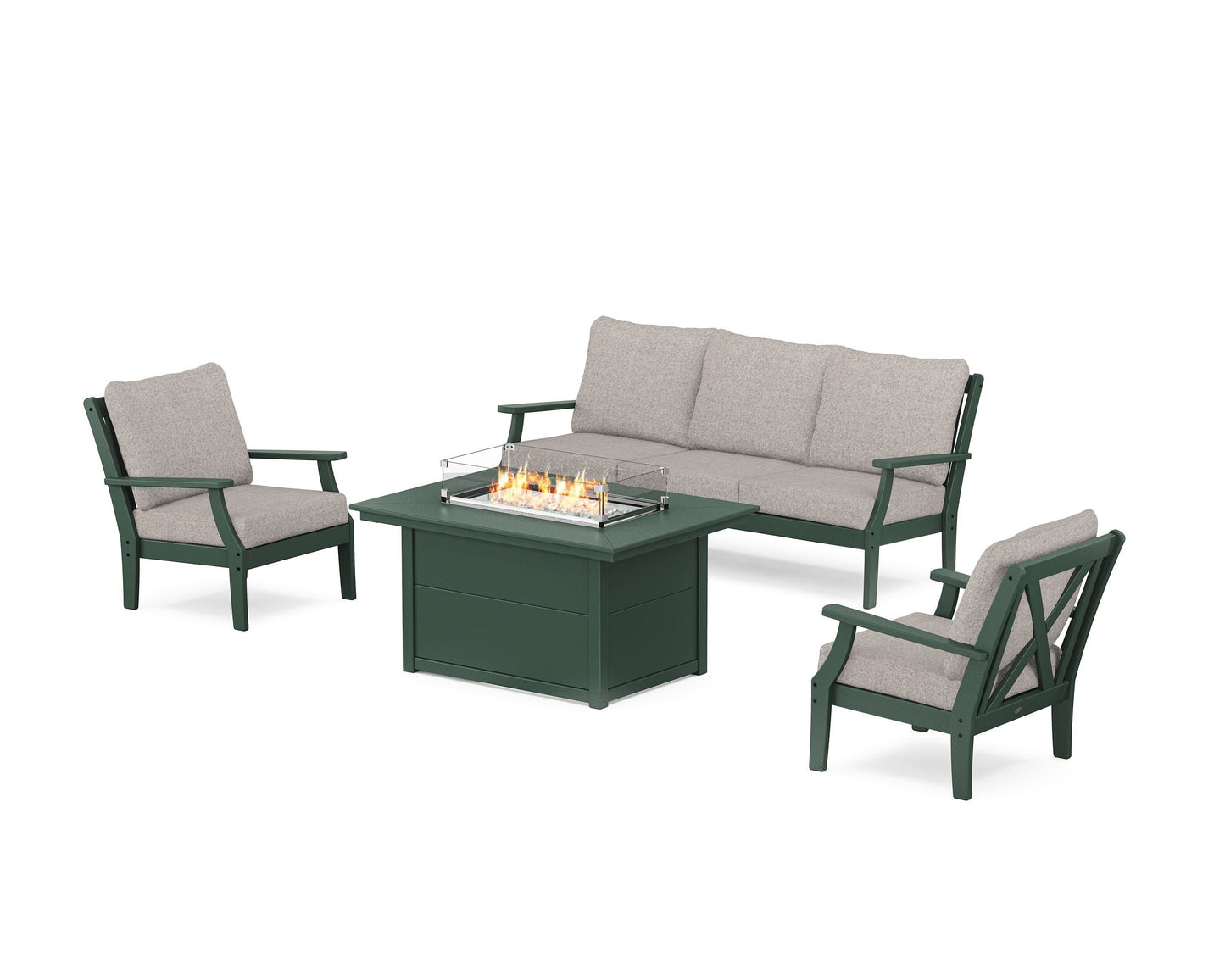 Braxton Deep Seating Fire Pit Table Set