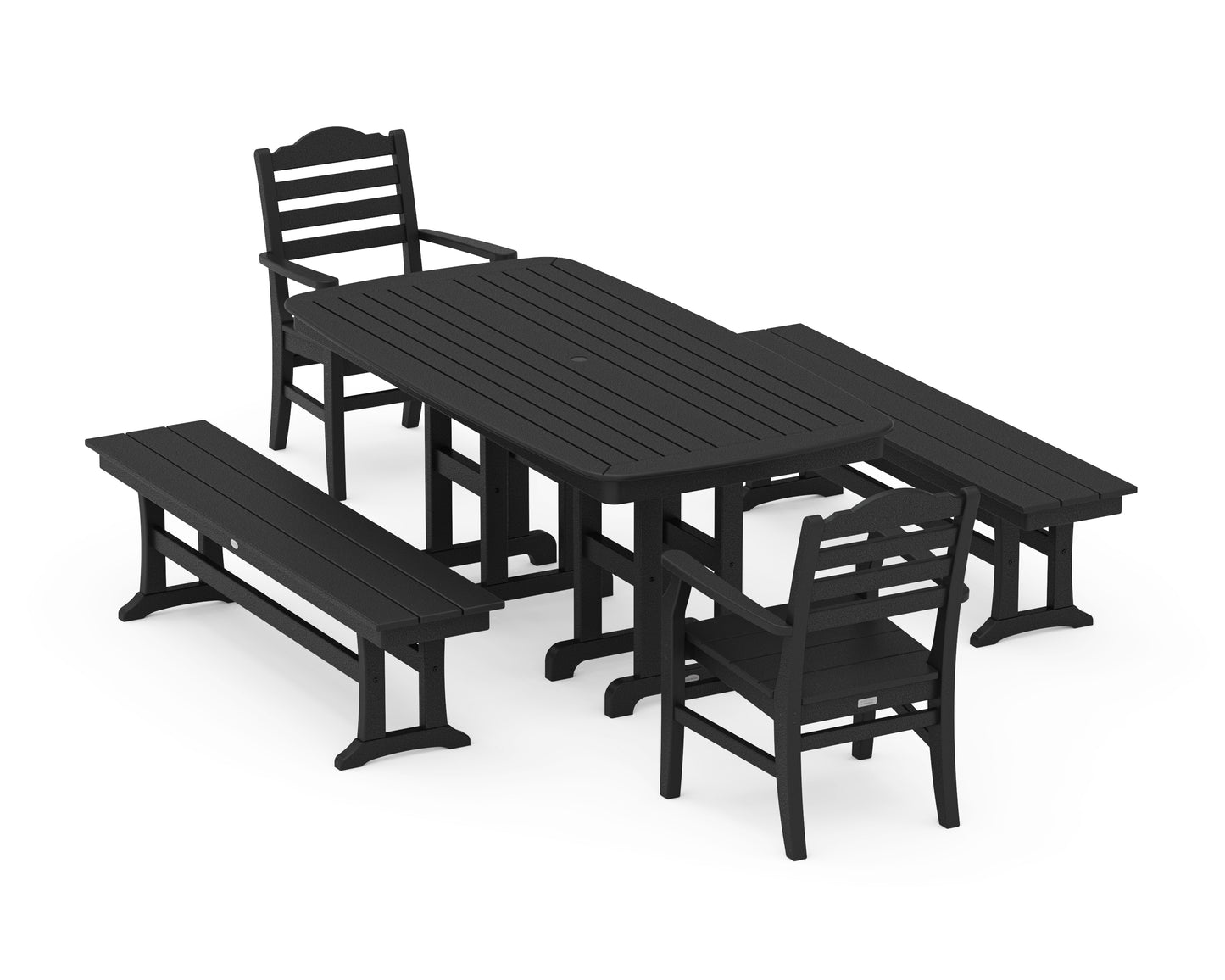 Savannah 5-Piece Dining Set with Benches