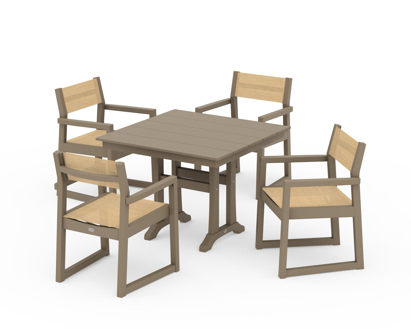 EDGE Sling 5-Piece Farmhouse Dining Set with Trestle Legs