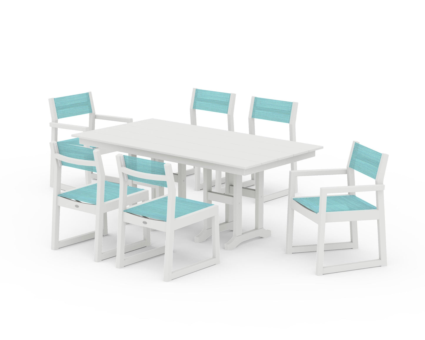 EDGE Sling 7-Piece Farmhouse Dining Set