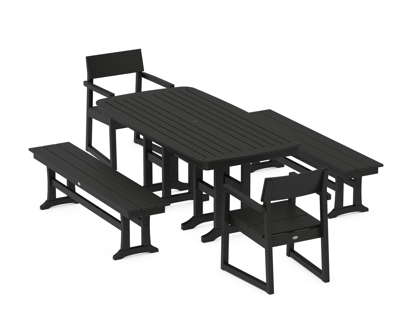 EDGE 5-Piece Dining Set with Benches