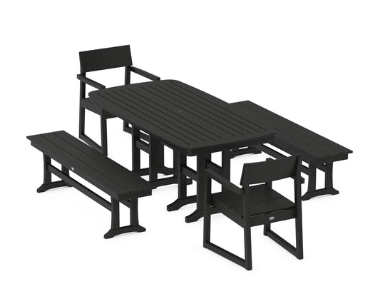 EDGE 5-Piece Dining Set with Benches