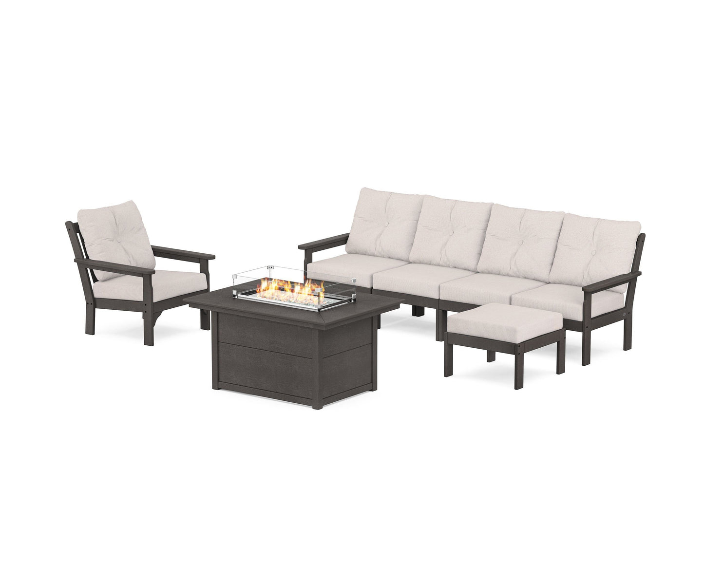 Vineyard Sectional Lounge and Fire Pit Set