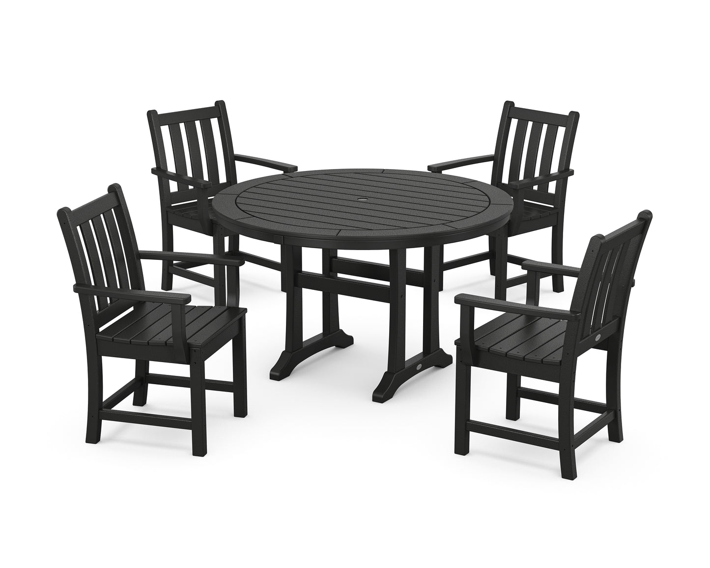 Traditional Garden 5-Piece Round Dining Set with Trestle Legs