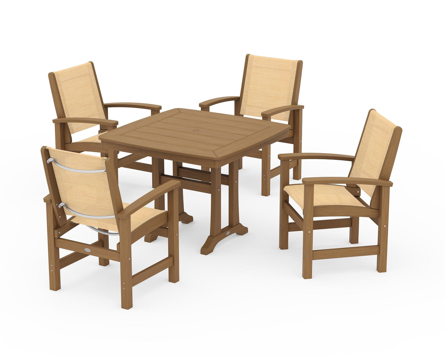 Coastal 5-Piece Dining Set with Trestle Legs