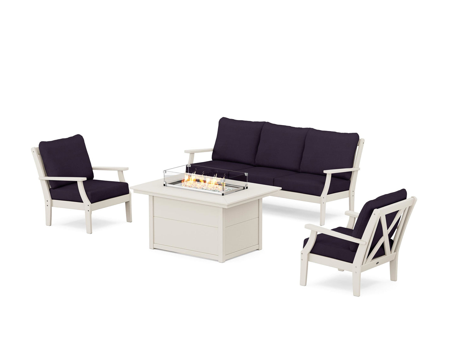 Braxton Deep Seating Fire Pit Table Set