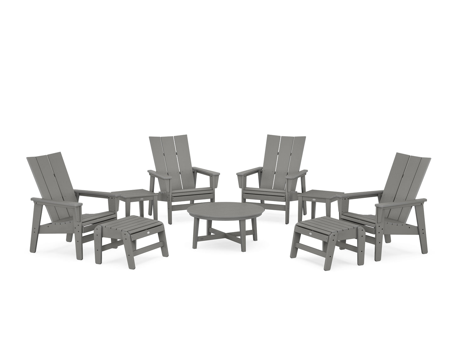 Modern Grand Upright Adirondack 9-Piece Conversation Set
