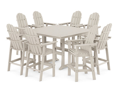 Vineyard Curveback Adirondack 9-Piece Trestle Bar Set