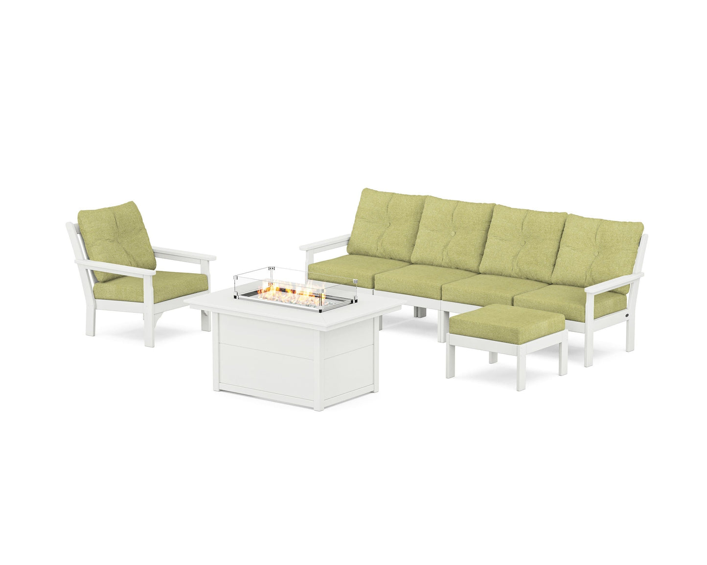 Vineyard Sectional Lounge and Fire Pit Set
