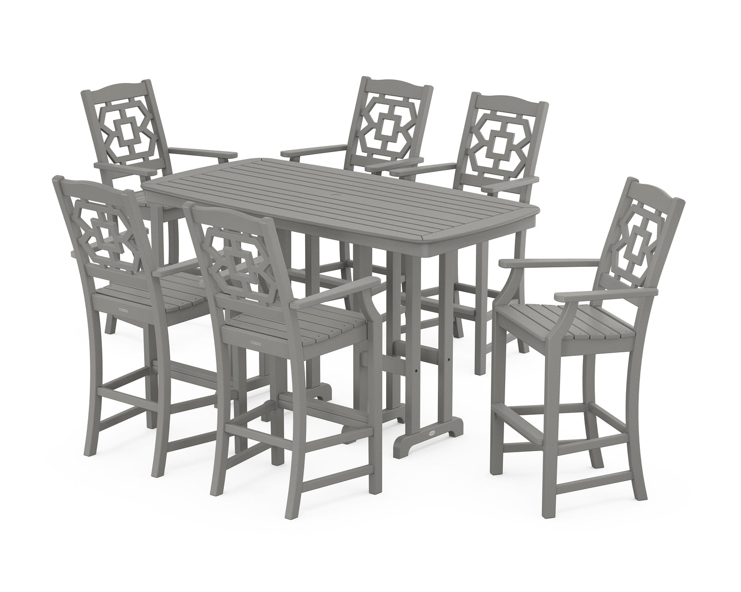 Chinoiserie Arm Chair 7-Piece Bar Set