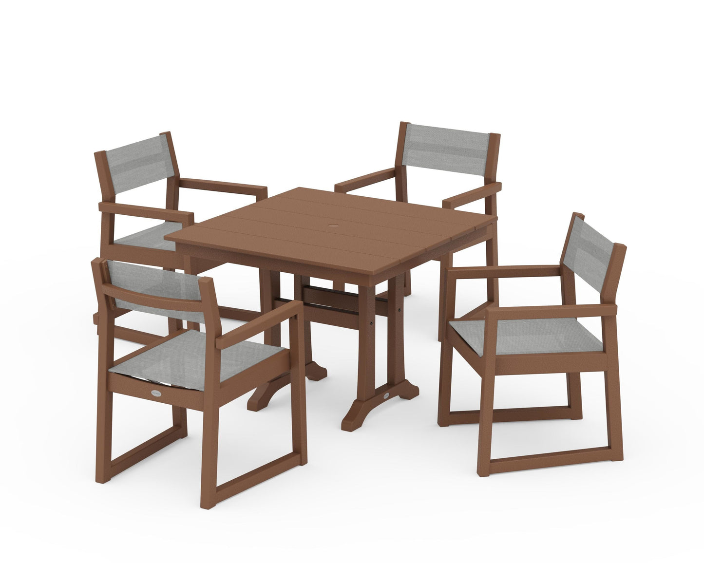 EDGE Sling 5-Piece Farmhouse Dining Set with Trestle Legs