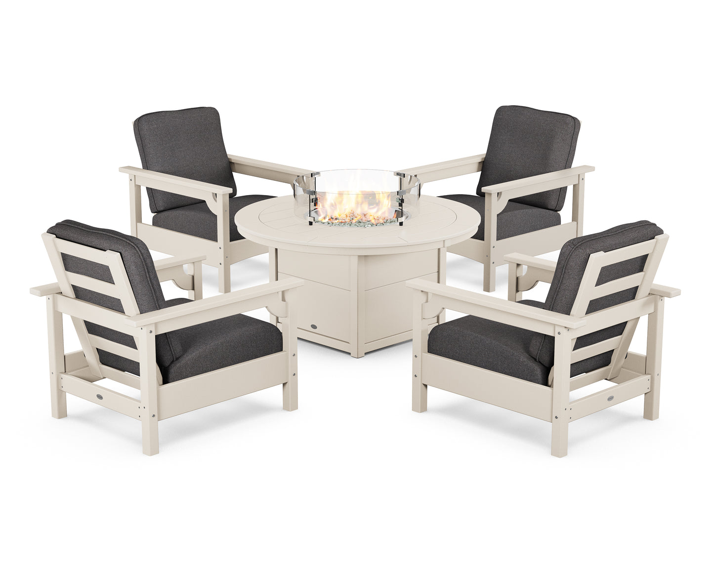 Club 5-Piece Conversation Set with Fire Pit Table