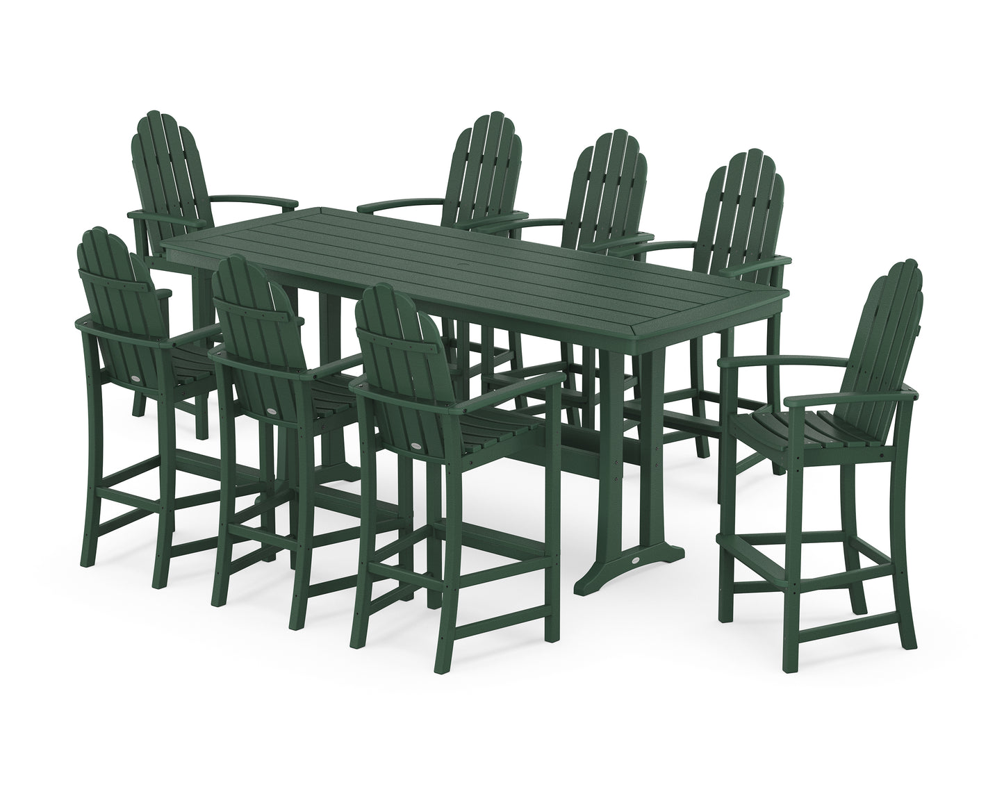 Classic Adirondack 9-Piece Bar Set with Trestle Legs