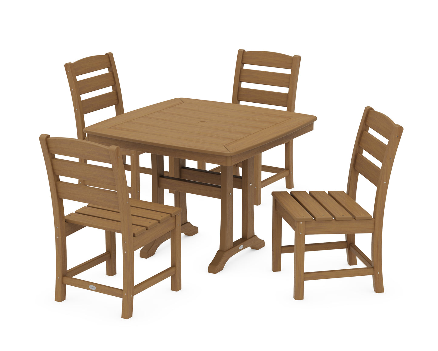 Lakeside Side Chair 5-Piece Dining Set with Trestle Legs