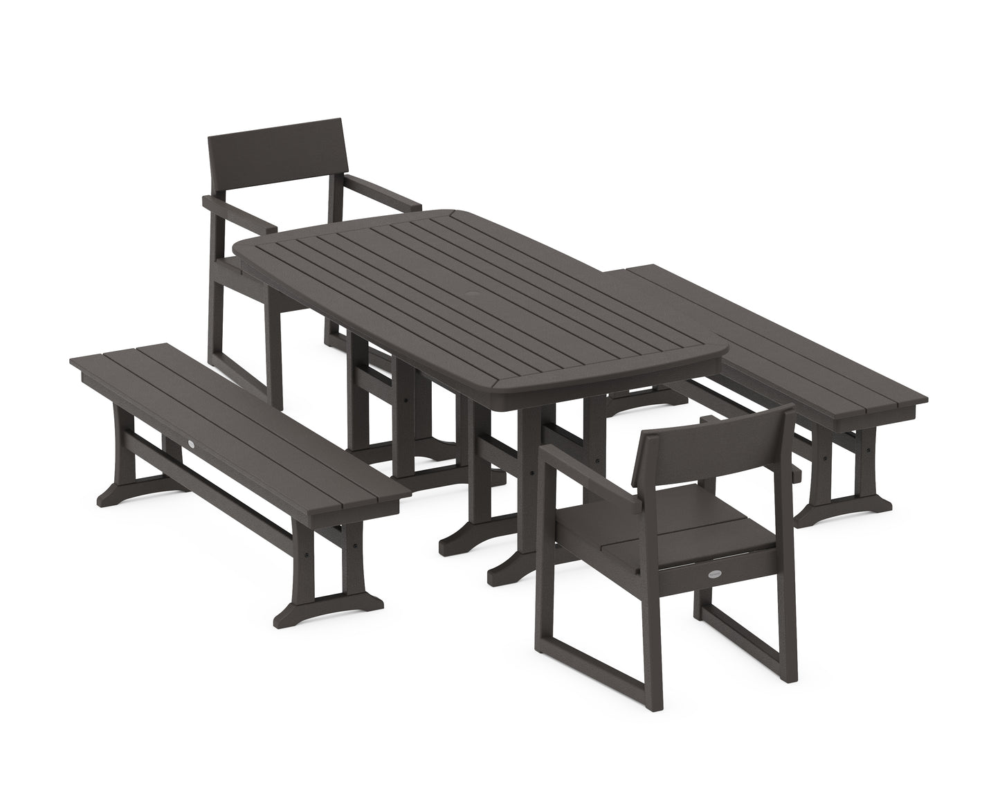 EDGE 5-Piece Dining Set with Benches