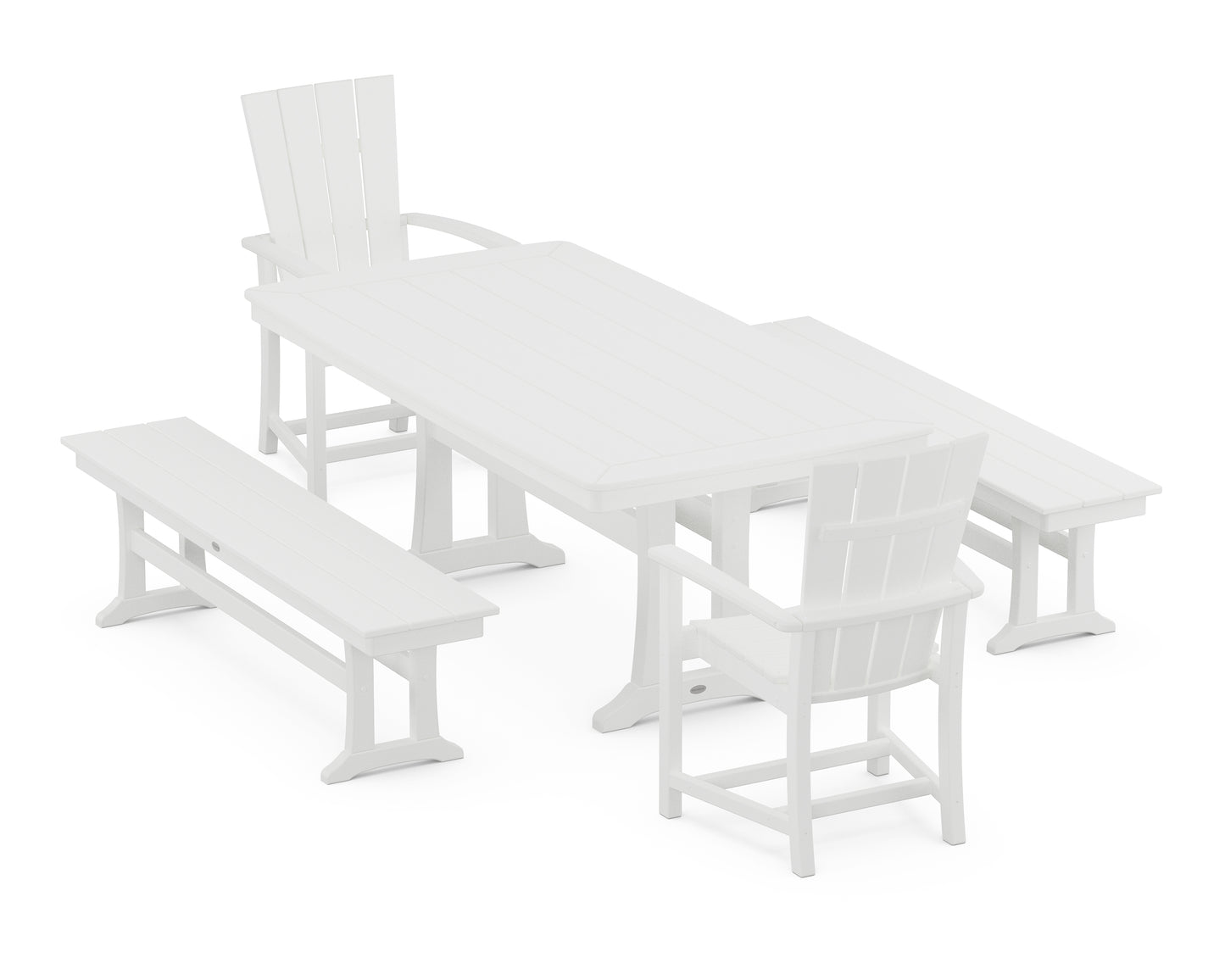 Quattro 5-Piece Dining Set with Trestle Legs