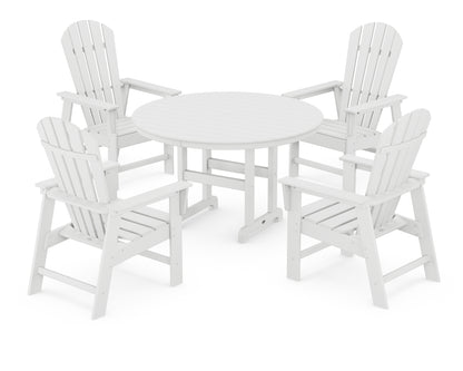 South Beach 5-Piece Round Farmhouse Dining Set