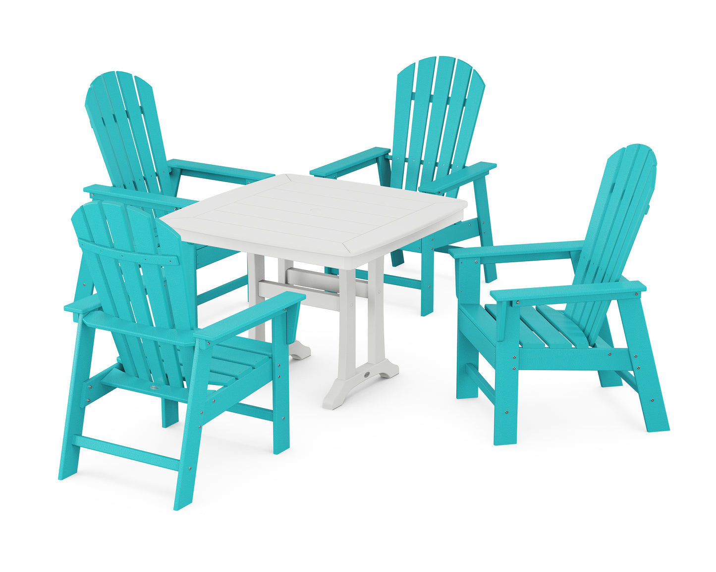 South Beach 5-Piece Dining Set with Trestle Legs