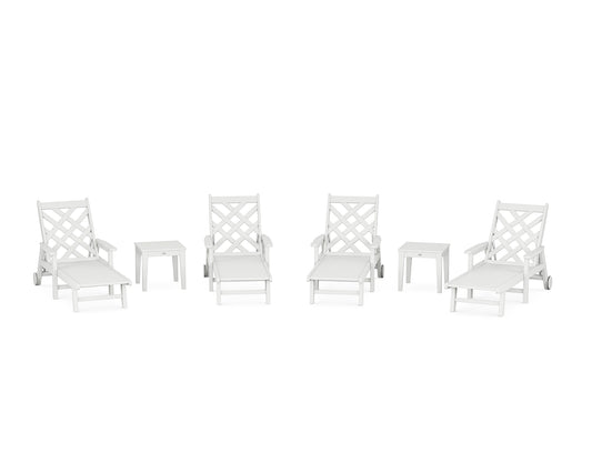 Wovendale 6-Piece Chaise Set with Arms and Wheels