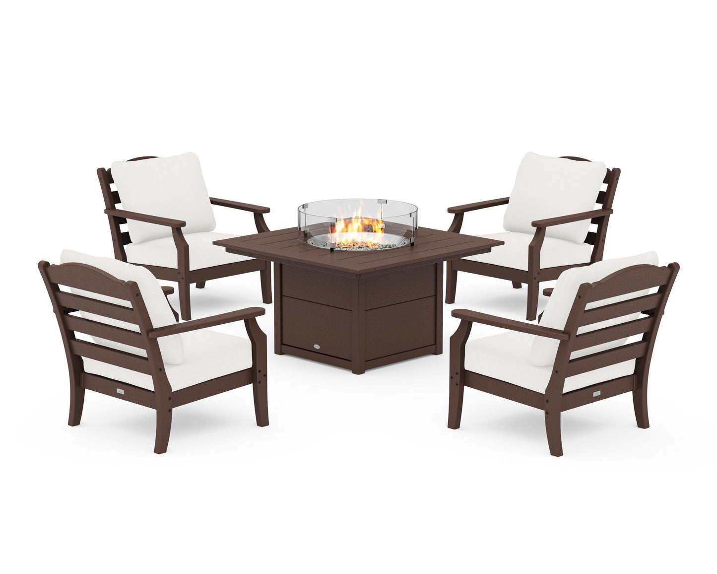 Savannah 5-Piece Deep Seating Set with Fire Pit Table