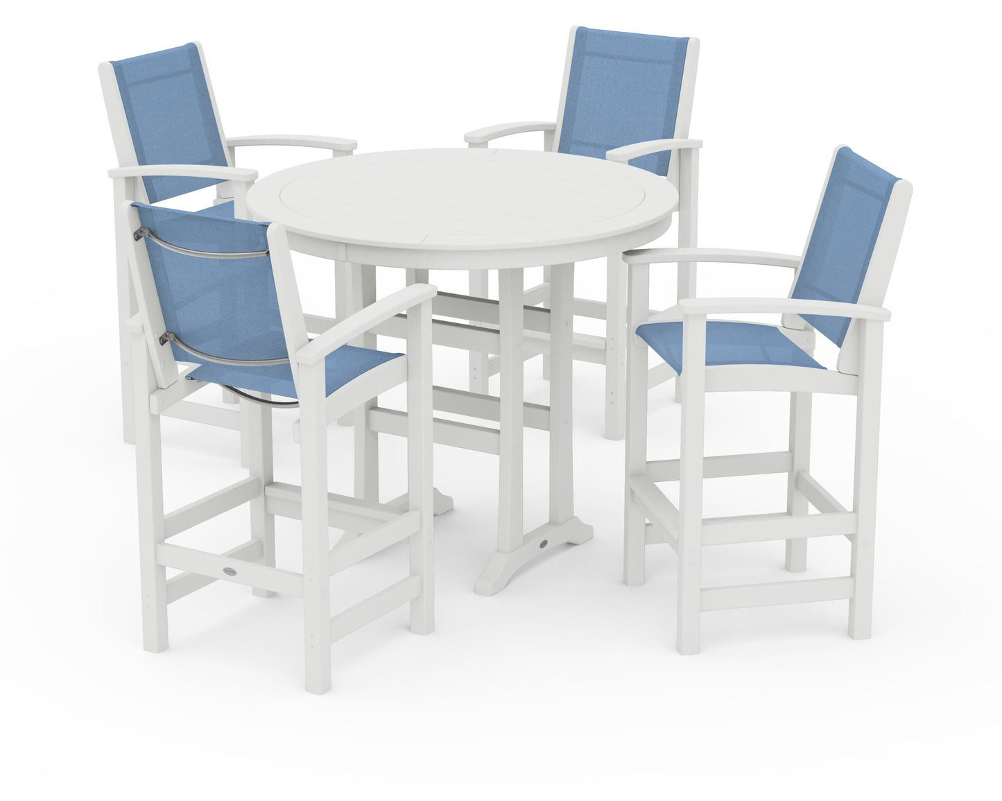 Coastal 5-Piece Nautical Trestle Bar Set