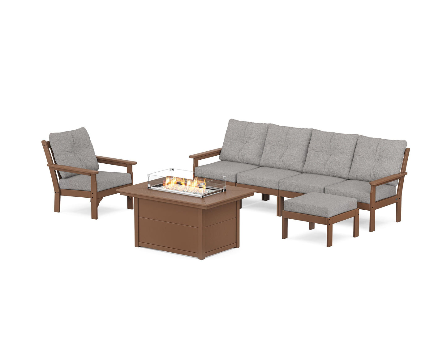 Vineyard Sectional Lounge and Fire Pit Set