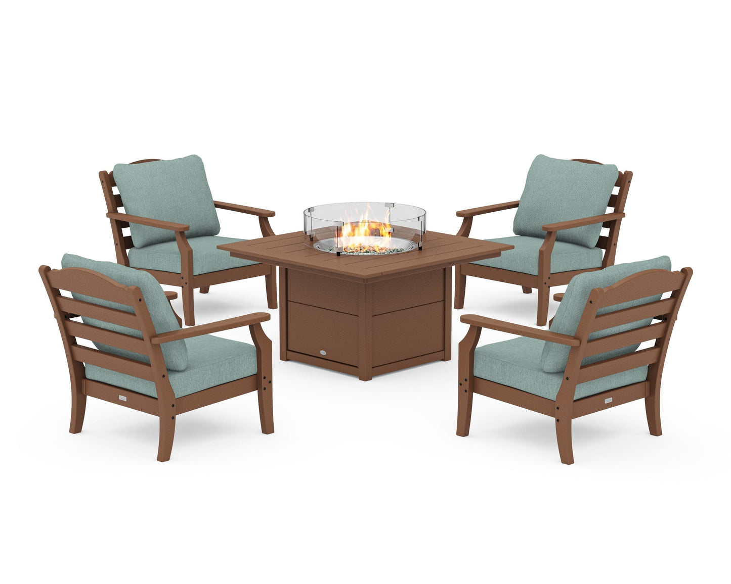 Savannah 5-Piece Deep Seating Set with Fire Pit Table