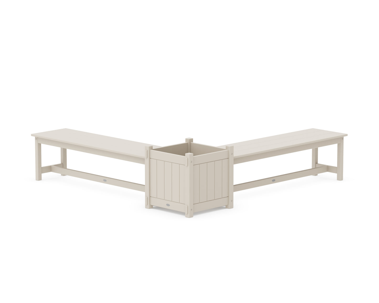 60" Vineyard L- Shaped Planter Bench Set- Large