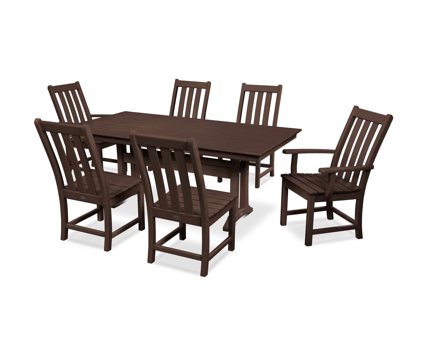 Vineyard 7-Piece Farmhouse Dining Set with Trestle Legs