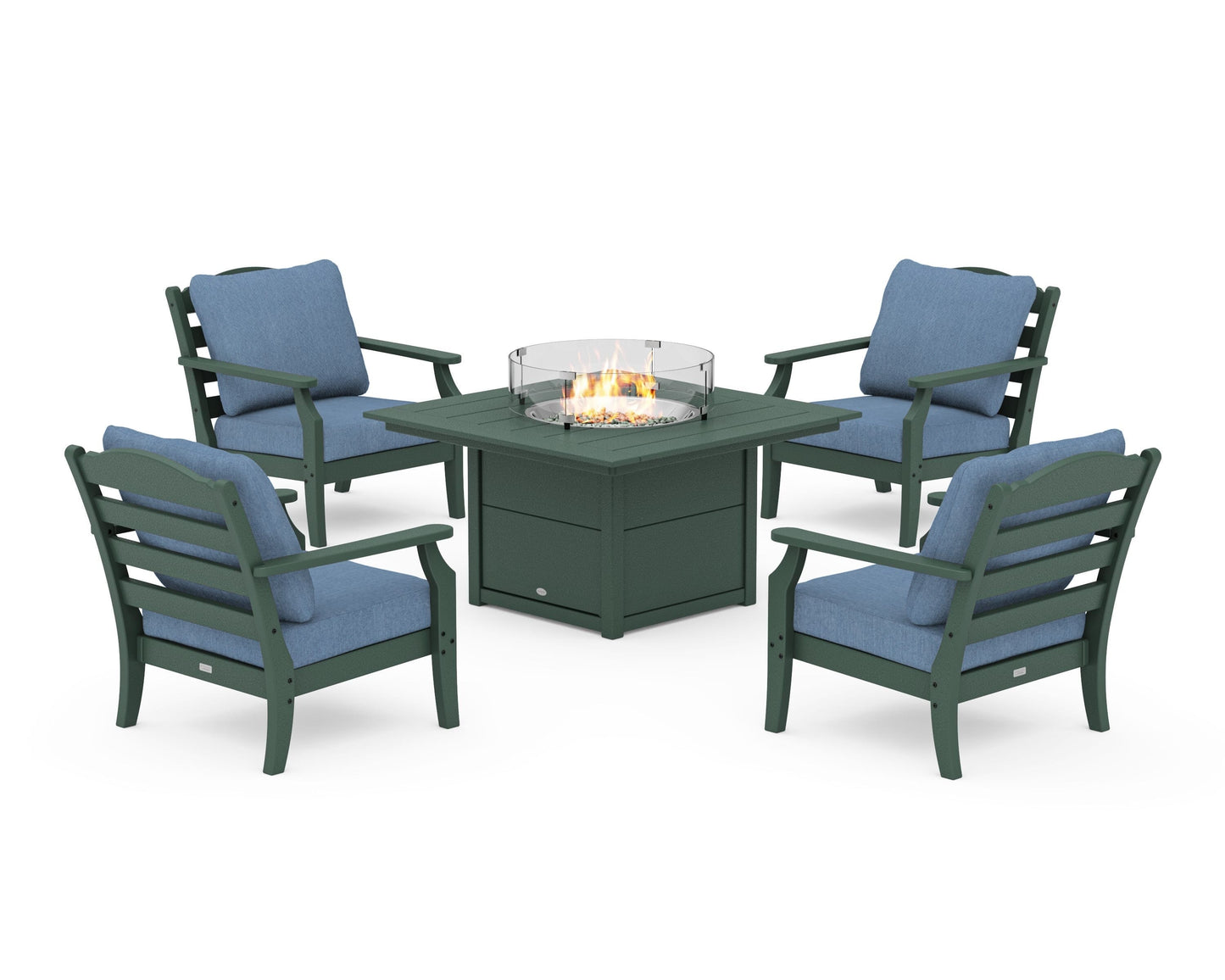 Savannah 5-Piece Deep Seating Set with Fire Pit Table