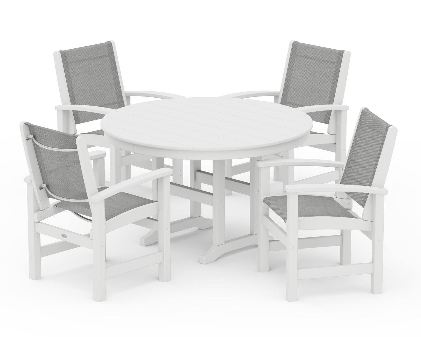 Coastal 5-Piece Round Farmhouse Dining Set