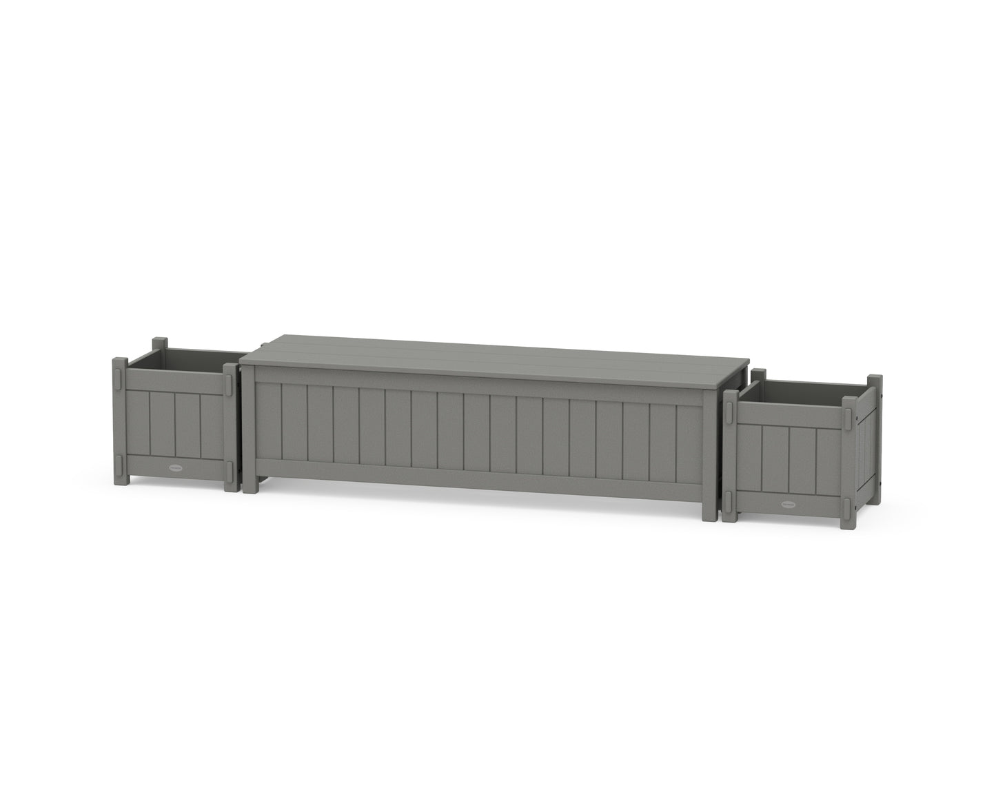60" Vineyard Straight Planter Storage Bench Set
