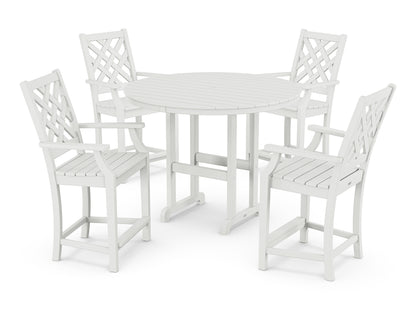 Wovendale 5-Piece Round Farmhouse Counter Set