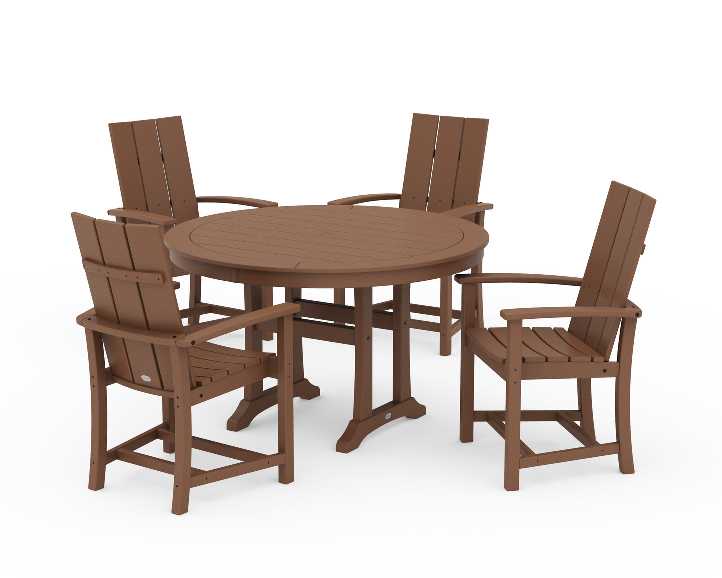 Modern Adirondack 5-Piece Round Dining Set with Trestle Legs