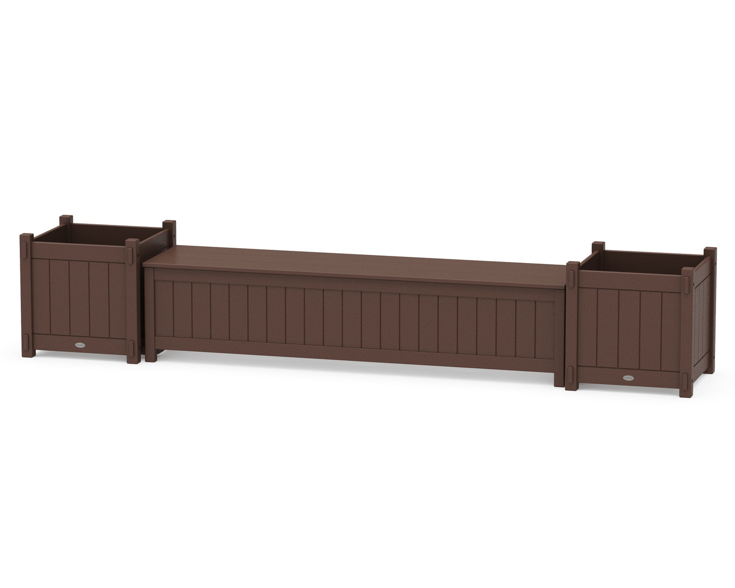 72" Vineyard Straight Planter Storage Bench Set- Large