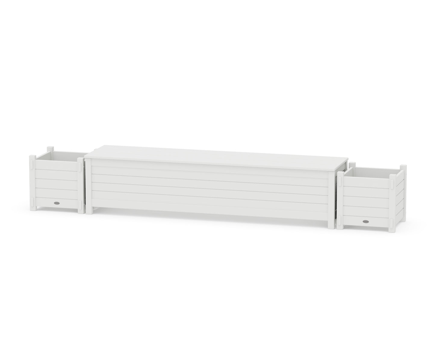 72" Nautical Straight Planter Storage Bench Set